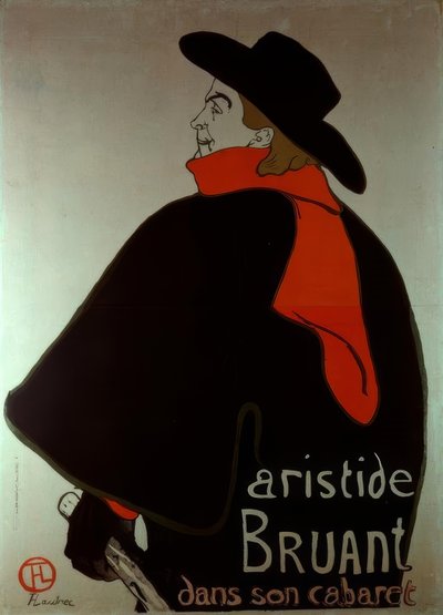 Aristide Bruant in zijn cabaret door Unbekannt