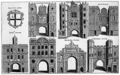Wapens en poorten van de stad Londen door Unbekannt
