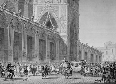 Aankomst bij Notre Dame, 2 december 1804 door Unbekannt