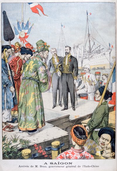 Aankomst in Saigon van Paul Beau, gouverneur-generaal van Indochina, 1902 door Unbekannt