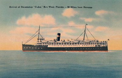 Aankomst van stoomschip Cuba. Key West, Florida - 90 mijl van Havana door Unbekannt