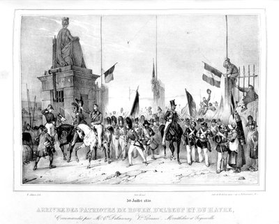 Aankomst van de Patriotten van Rouen, Elbeut en Le Havre, Parijs, 30 juli 1830 door Unbekannt
