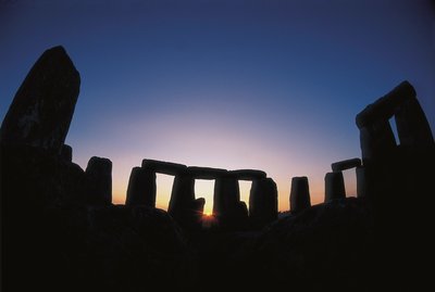 Neolithische kunst: (bronstijd): uitzicht op de site van Stonehenge (ca. 1700-1300 v.Chr.) Amesbury, Engeland door Unbekannt