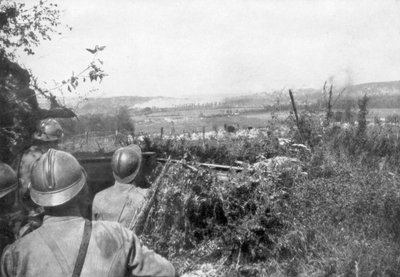 Artilleriebarrage voor een aanval, Aisne, Frankrijk, 2 september 1918 door Unbekannt