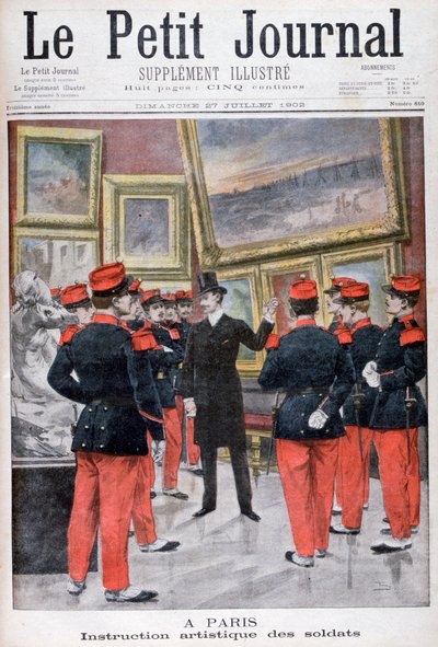 Artistieke instructie van Franse soldaten in de Salon, Parijs door Unbekannt