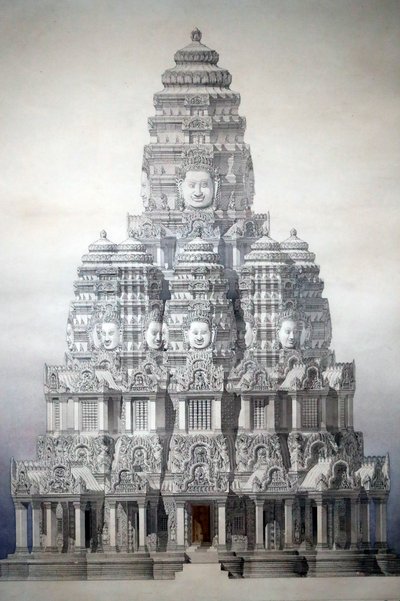 Angkor, verkenning van de heilige stad van Cambodja, restauratie van de centrale toren van de Bayon door Unbekannt