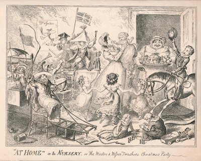Thuis in de Kinderkamer, of Het Kerstfeest van de Meesters en Juffrouwen Twee Schoenen, 1835 door Unbekannt