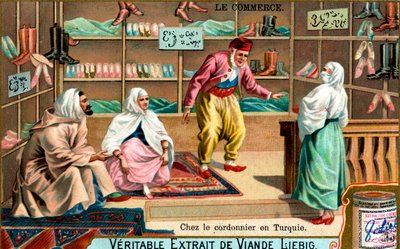 Bij een schoenmaker in Turkije, ca. 1900 door Unbekannt