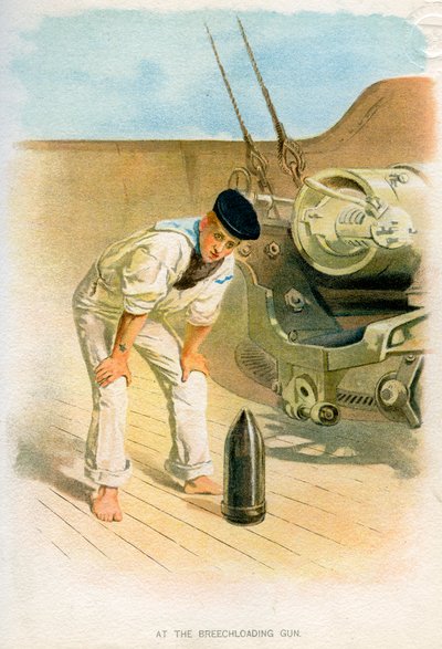 Bij het achterlaadkanon, ca. 1890-ca. 1893 door Unbekannt