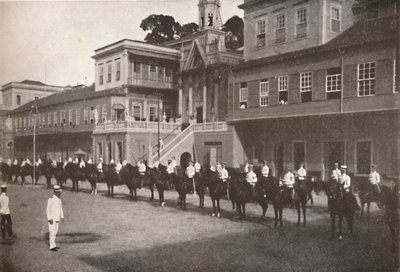 Bij het Hoofdkwartier van de Militaire Politie, 1914 door Unbekannt