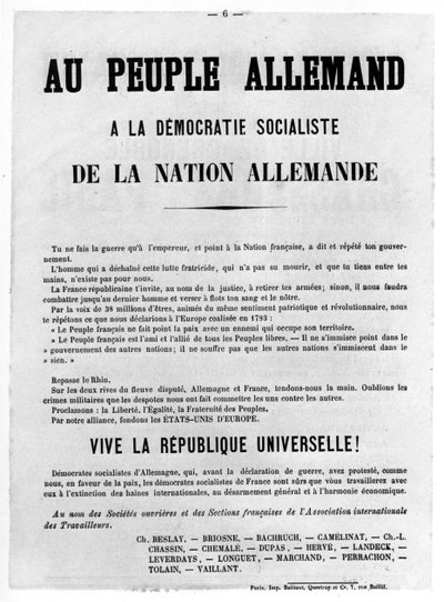 Aan het Duitse volk, uit Franse politieke posters van de Parijse Commune door Unbekannt