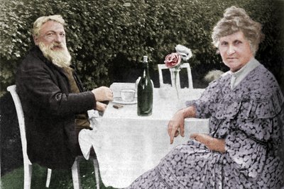 Auguste Rodin - Rodin en zijn vrouw in hun tuin in Meudon door Unbekannt