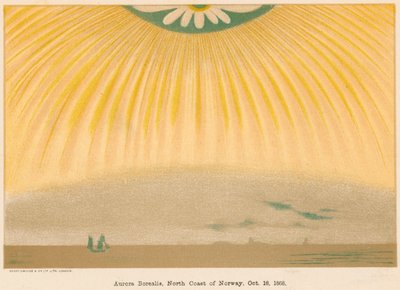 Aurora Borealis of Noorderlicht waargenomen vanuit Noord-Noorwegen, 10 oktober 1868, 1906 door Unbekannt