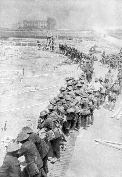Australische troepen de dag voor de Slag bij Messines, België, 6 juni 1917 door Unbekannt