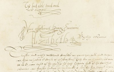 Handgeschreven Brief van Koningin Elizabeth I aan Mary, Koningin van Schotland, 1584 door Unbekannt