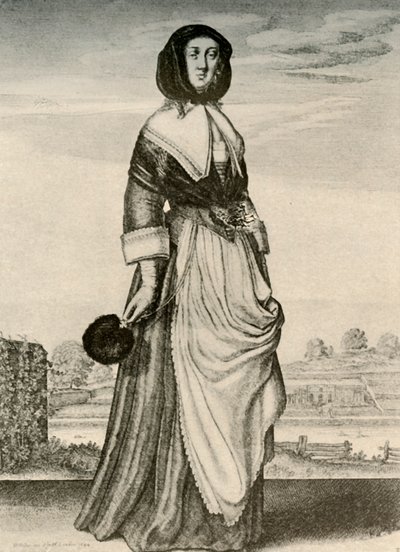 Herfst - Een Engelse vrouw met kap en schort, regering van Karel I, ca. 1620-1640, 1937 door Unbekannt