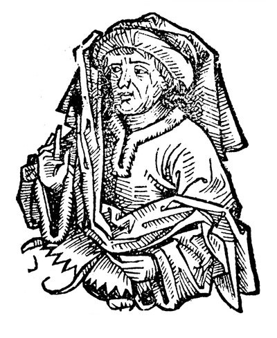 Averroes Ibn Rushd 1126-1198, eminente middeleeuwse islamitische filosoof, 1493 door Unbekannt