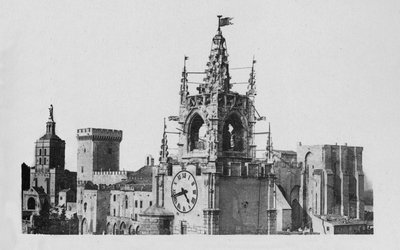 Avignon - De Jacquemart Toren, Kerk Notre-Dame van Doms en Pausenpaleis, ca. 1925 door Unbekannt