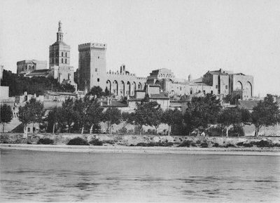 Avignon - De Rhône en het Pausenpaleis door Unbekannt