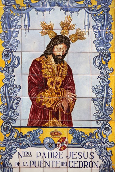 Azulejo mozaïekpaneel op Plaza de San Francisco, Malaga, Spanje door Unbekannt