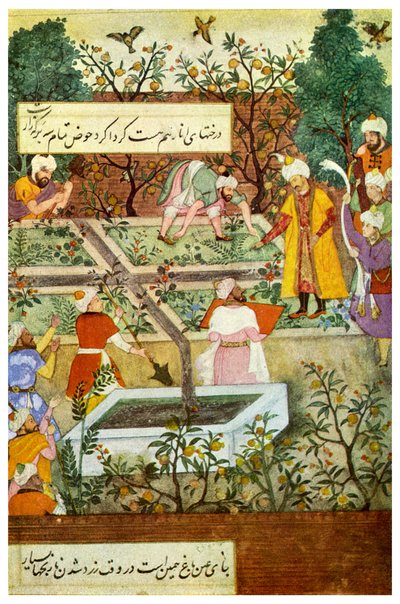 Babur toezicht houdend in de Tuin van Trouw, 1508 door Unbekannt