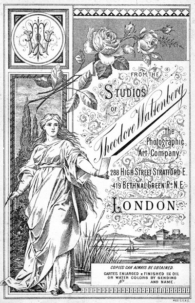 Achterkant van een Foto ter Promotie van de Studio van Theodore Waltenberg door Unbekannt