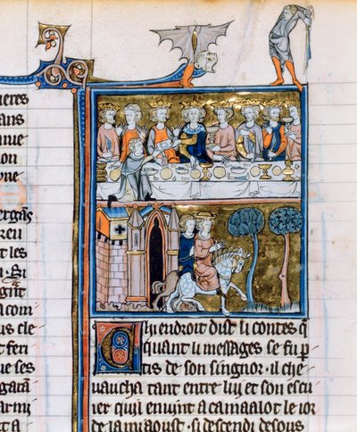 Banket en ruiters, ca. 1280-1290 door Unbekannt
