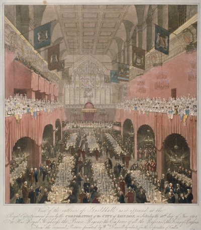 Banket in de Guildhall, City of London door Unbekannt