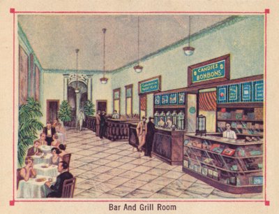 Bar en Grill Room - Hotel Florida - Havana - Cuba, c1910 door Unbekannt