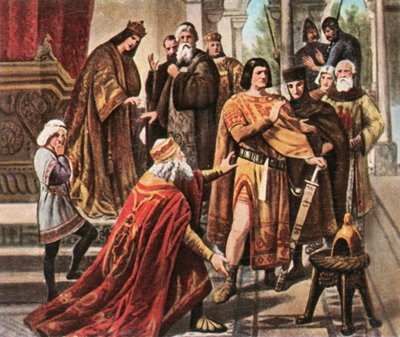 Barbarossa smeekt om hulp van Hendrik de Leeuw, 1176, 1936 door Unbekannt