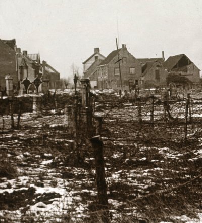 Prikkeldraad, Nieuwkapelle, Vlaanderen, België, c1914-c1918 door Unbekannt