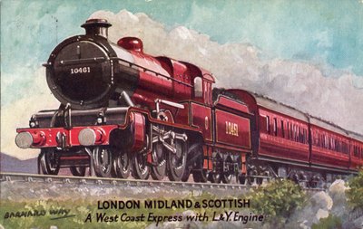 Barnard Way - London Midland & Scottish, een West Coast Express met L&Y Engine, 1933 door Unbekannt