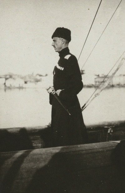 Baron Pyotr Nikolayevich Wrangel op de jacht Lucullus. Lemnos, 1921. door Unbekannt