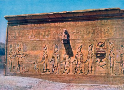 Bas-reliëf van Cleopatra, Caesarion, Tempel van Hathor, Dendara in Egypte, 20e eeuw door Unbekannt