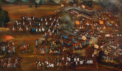 Slag tussen Perzen en Russen bij Sultanabad, 13 februari 1812 door Unbekannt