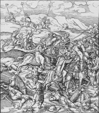 Slag tussen de Mongolen onder Timur en de Turken, c1400 1908 door Unbekannt