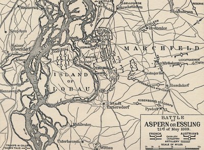 Slag bij Aspern of Essling, 21 mei 1809 door Unbekannt