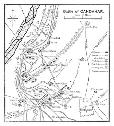 Slag bij Candahar: Plan, 1902 door Unbekannt