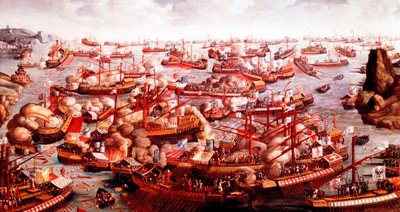 Slag bij Lepanto, oktober 1571 door Unbekannt