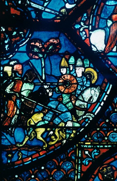 Slag bij Sahagun, glas-in-lood, Kathedraal van Chartres, ca. 1225 door Unbekannt