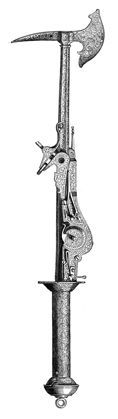 Strijdbijl en pistool, 16e eeuw, 1870 door Unbekannt