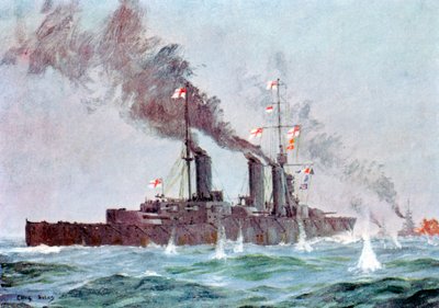 Slagkruiser HMS Lion komt in actie, Slag bij Jutland 31 mei - 1 juni 1916 door Unbekannt
