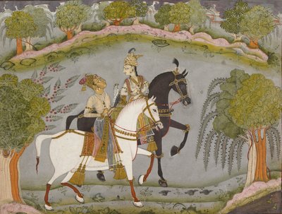 Baz Bahadur en Rupmati, ca. 1720 door Unbekannt