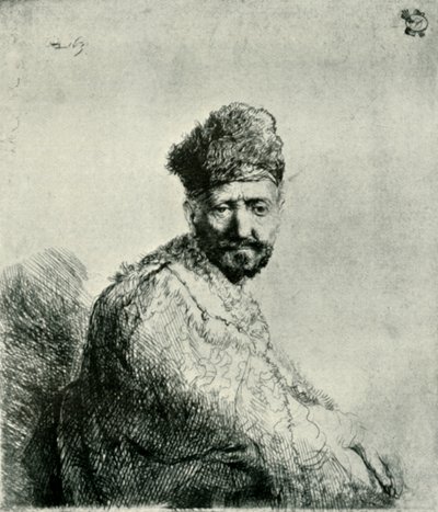 Baardige man in een oosterse bontmuts en gewaad: de vader van de kunstenaar, 1631, 1906 door Unbekannt