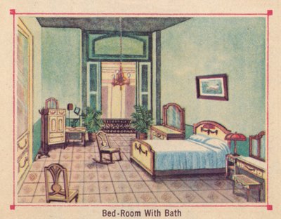 Slaapkamer met Bad - Hotel Florida - Havana - Cuba, c1910 door Unbekannt