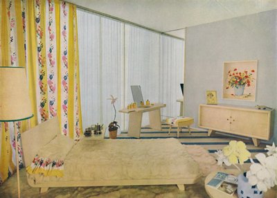 Slaapkamer ontworpen door Suzanne Guiguichon, 1939 door Unbekannt