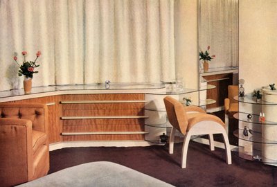 Slaapkamer in Hampstead, Londen, ontworpen door J. Duncan Miller voor mevrouw Schneerson, 1937 door Unbekannt