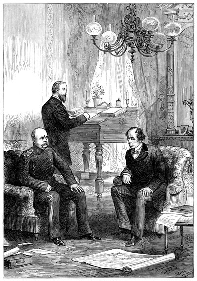 Benjamin Disraeli 1804-1881 ontmoet Otto von Bismarck 1815-1898, Berlijn, 1878 door Unbekannt