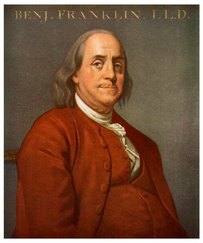 Benjamin Franklin, Amerikaanse wetenschapper en politicus, 1782, 1956 door Unbekannt