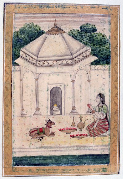 Bhairavi Ragini, Ragamala Album, School van Rajasthan, 19e eeuw door Unbekannt